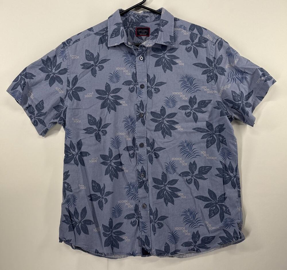 UNTUCKit Bairrada Floral Linen Blend Hawaiian Preppy Classiccore Mens Large